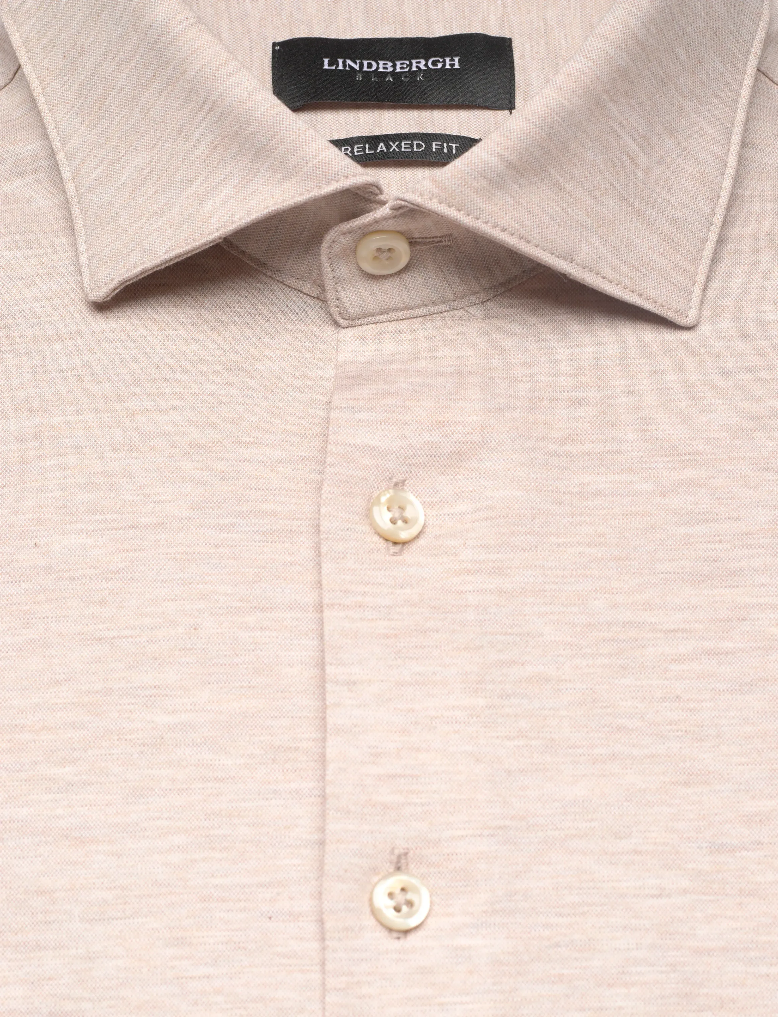 Lindbergh Black - Superflex knitted shirt L/S - casual shirts - lt sand mel - 5