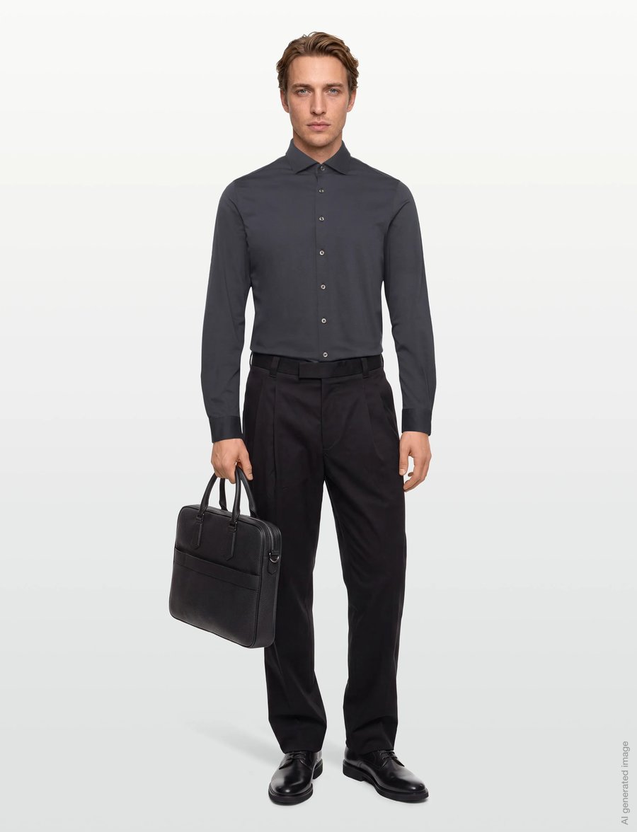 Lindbergh Black - Superflex knitted shirt L/S - freizeithemden - navy - 0