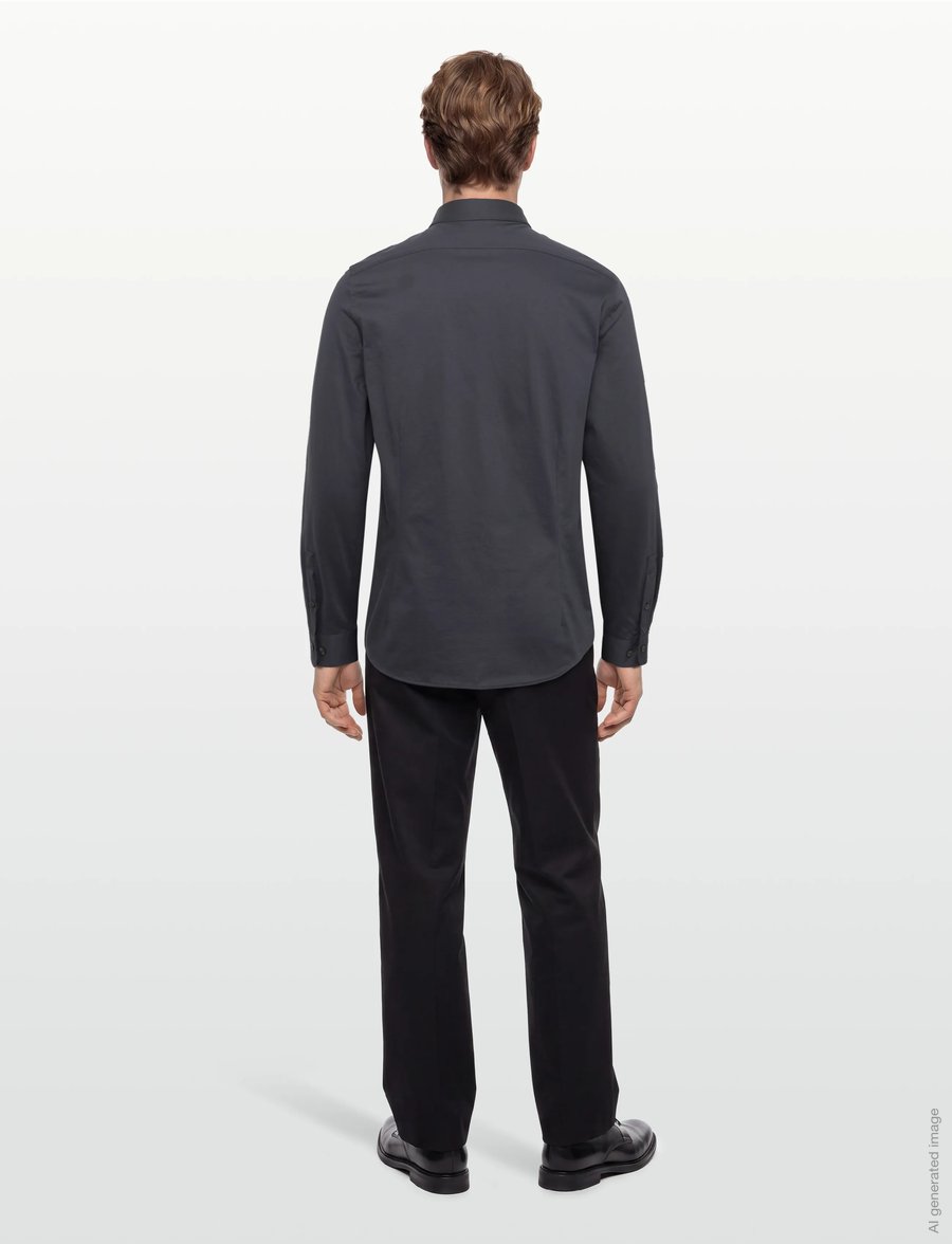 Lindbergh Black - Superflex knitted shirt L/S - freizeithemden - navy - 4
