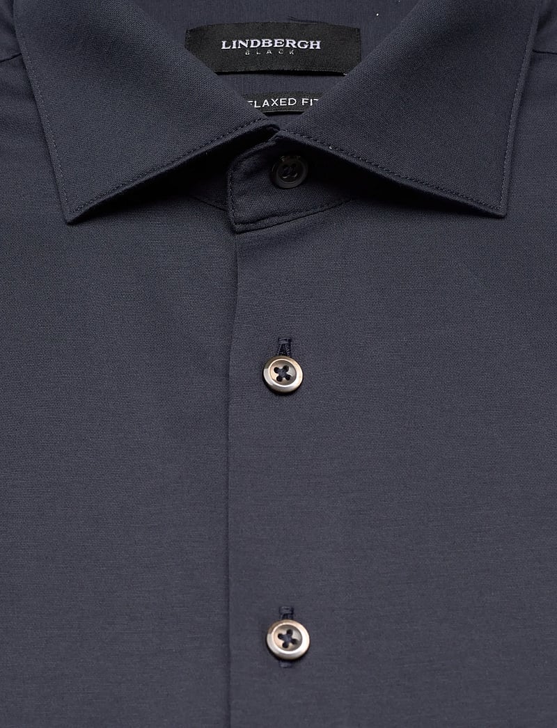 Lindbergh Black - Superflex knitted shirt L/S - vabaajasärgid - navy - 2