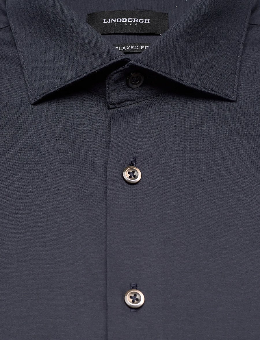 Lindbergh Black - Superflex knitted shirt L/S - casual skjortor - navy - 2