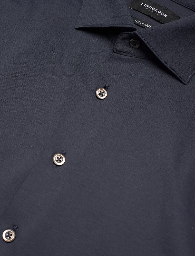 Lindbergh Black - Superflex knitted shirt L/S - vabaajasärgid - navy - 3