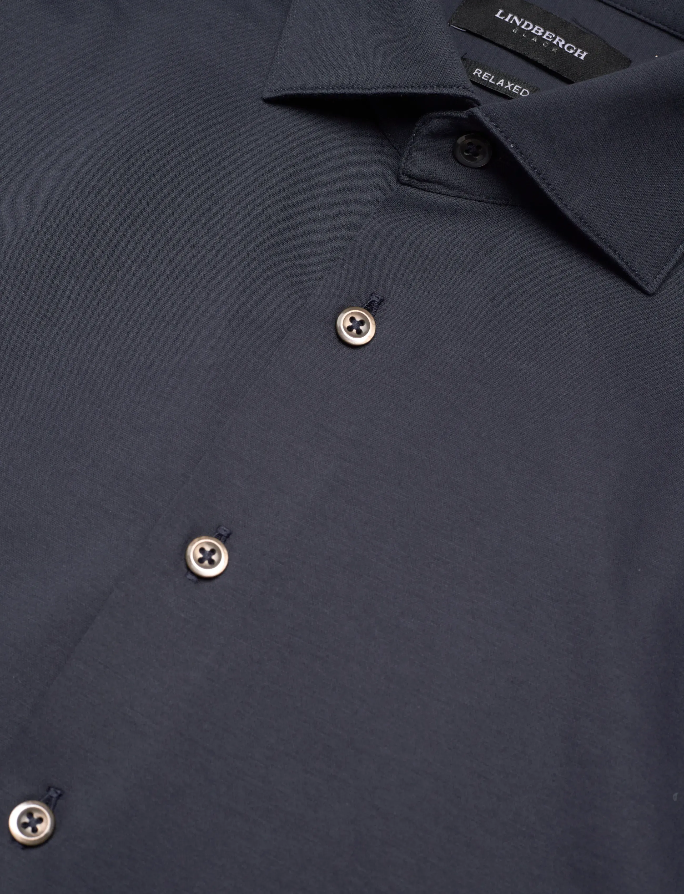 Lindbergh Black - Superflex knitted shirt L/S - casual skjortor - navy - 3