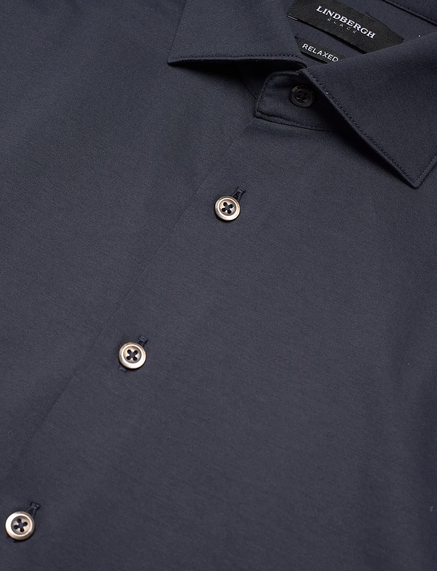 Lindbergh Black - Superflex knitted shirt L/S - casual skjortor - navy - 3