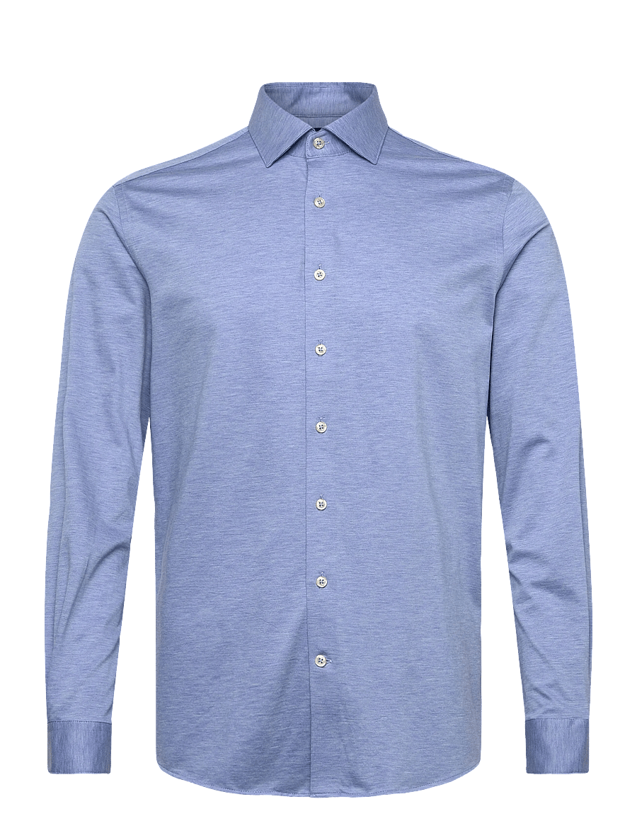 Lindbergh Black - Superflex knitted shirt L/S - rennot kauluspaidat - sky blue mel - 1