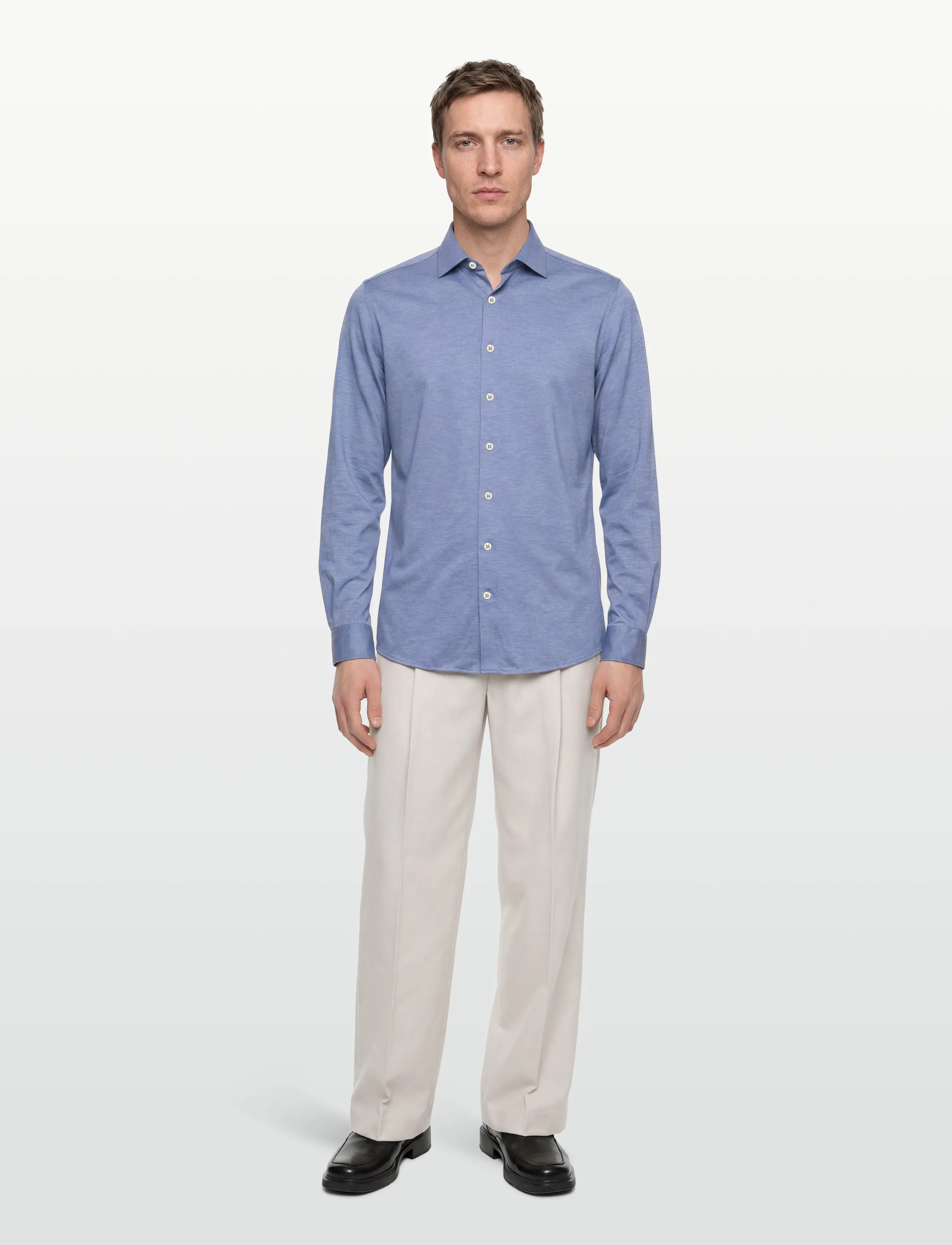 Lindbergh Black Superflex knitted shirt L/S - Skjorter - SKY BLUE MEL / blue