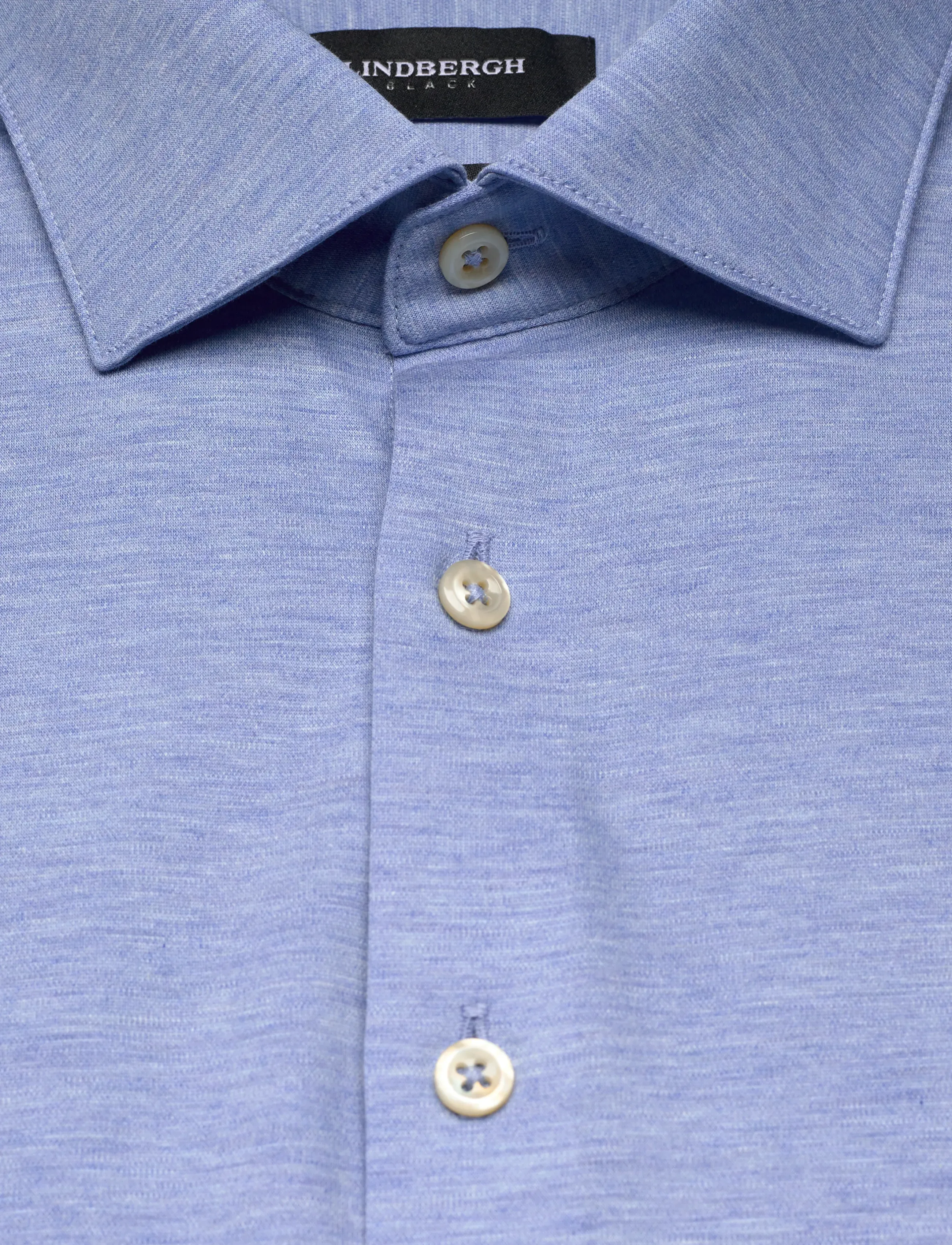 Lindbergh Black - Superflex knitted shirt L/S - casual shirts - sky blue mel - 5