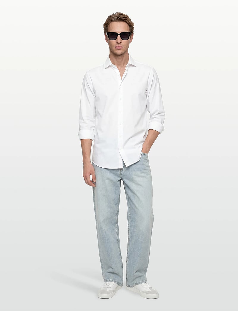 Lindbergh Black - Superflex knitted shirt L/S - casual hemden - white - 0