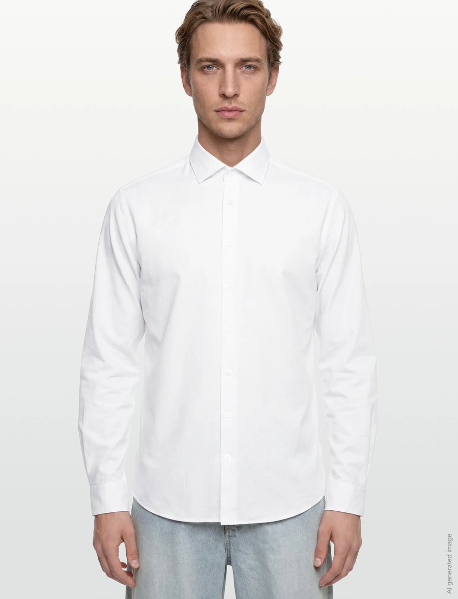 Lindbergh Black - Superflex knitted shirt L/S - casual skjortor - white - 3
