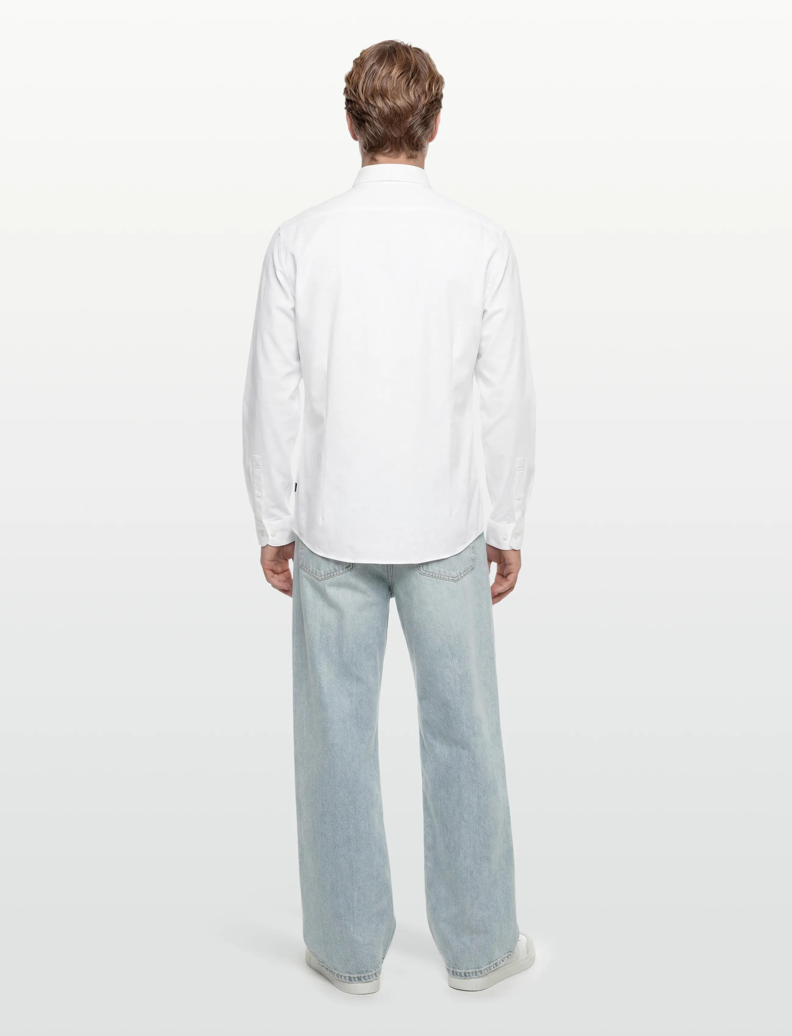 Lindbergh Black - Superflex knitted shirt L/S - casual shirts - white - 4