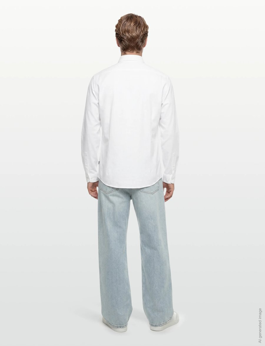 Lindbergh Black - Superflex knitted shirt L/S - casual skjortor - white - 4