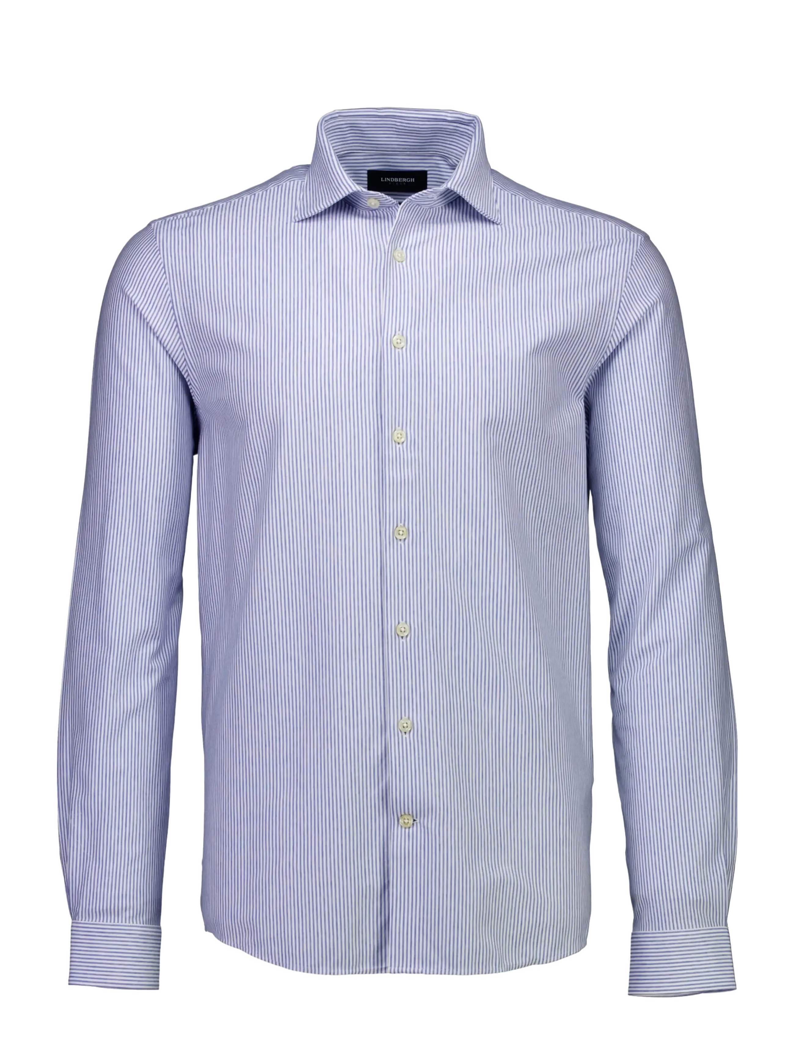 Lindbergh Black Superflex knitted stripe shirt L/S - Stribede skjorter - BLUE STRIPE / blue