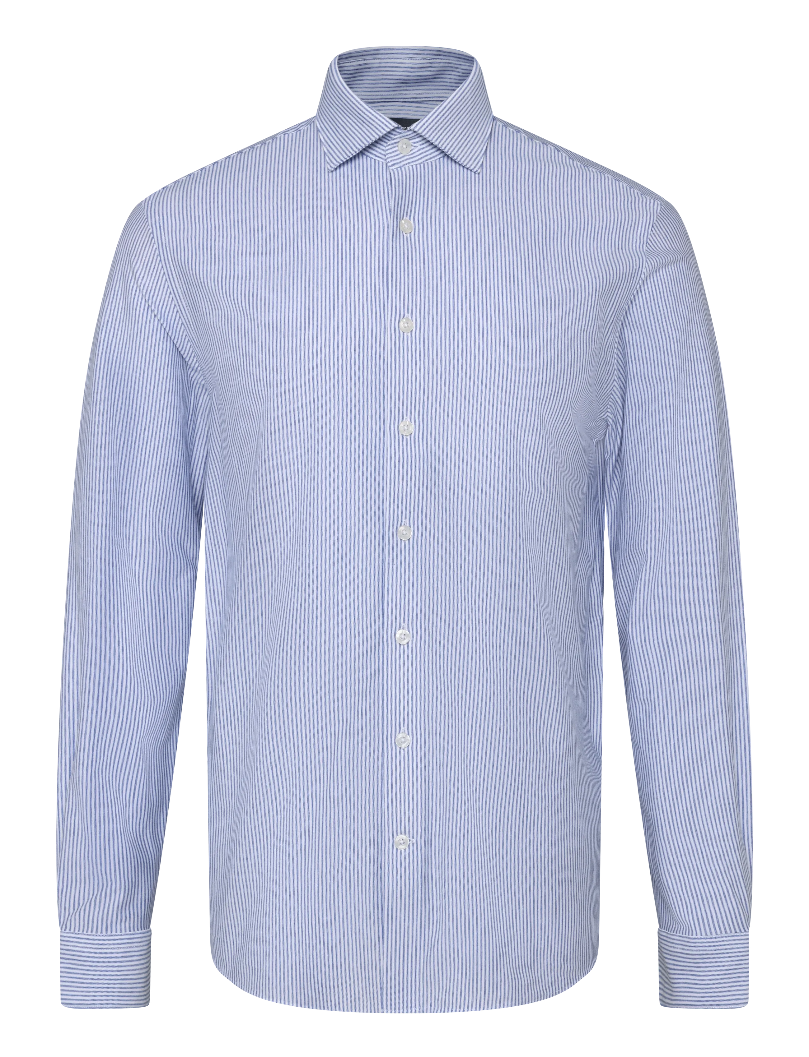 Lindbergh Black - Superflex knitted stripe shirt L/S - stripete skjorter - blue stripe - 1