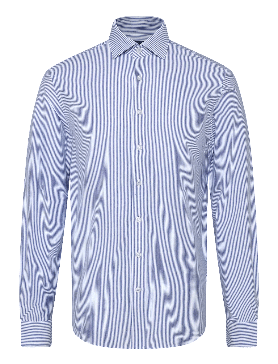 Lindbergh Black - Superflex knitted stripe shirt L/S - stripete skjorter - blue stripe - 1
