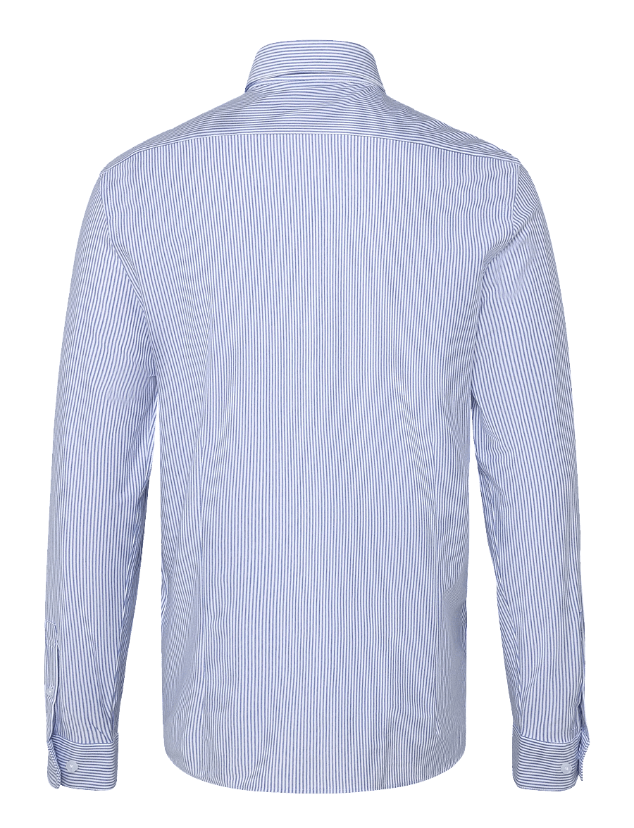 Lindbergh Black - Superflex knitted stripe shirt L/S - stripete skjorter - blue stripe - 2