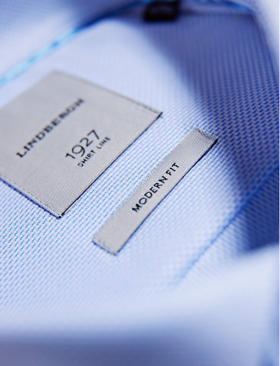Lindbergh Black - 1927 signature : structure cotton shirt WF L/S - formelle hemden - light blue - 3