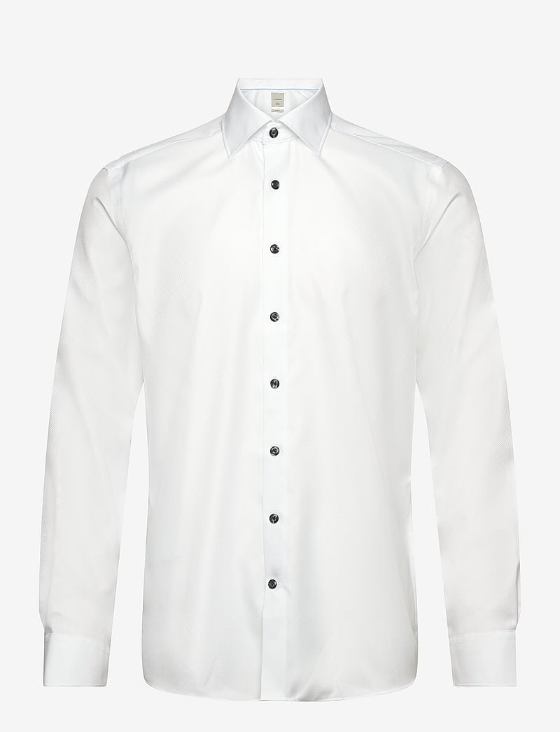 Lindbergh Black - 1927 signature : structure cotton shirt WF L/S - kostymskjortor - white - 0