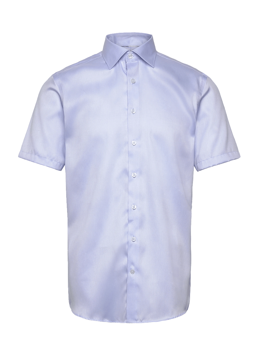 Lindbergh Black - 1927: Twill weave shirt WF S/S - short-sleeved shirts - lt blue - 1