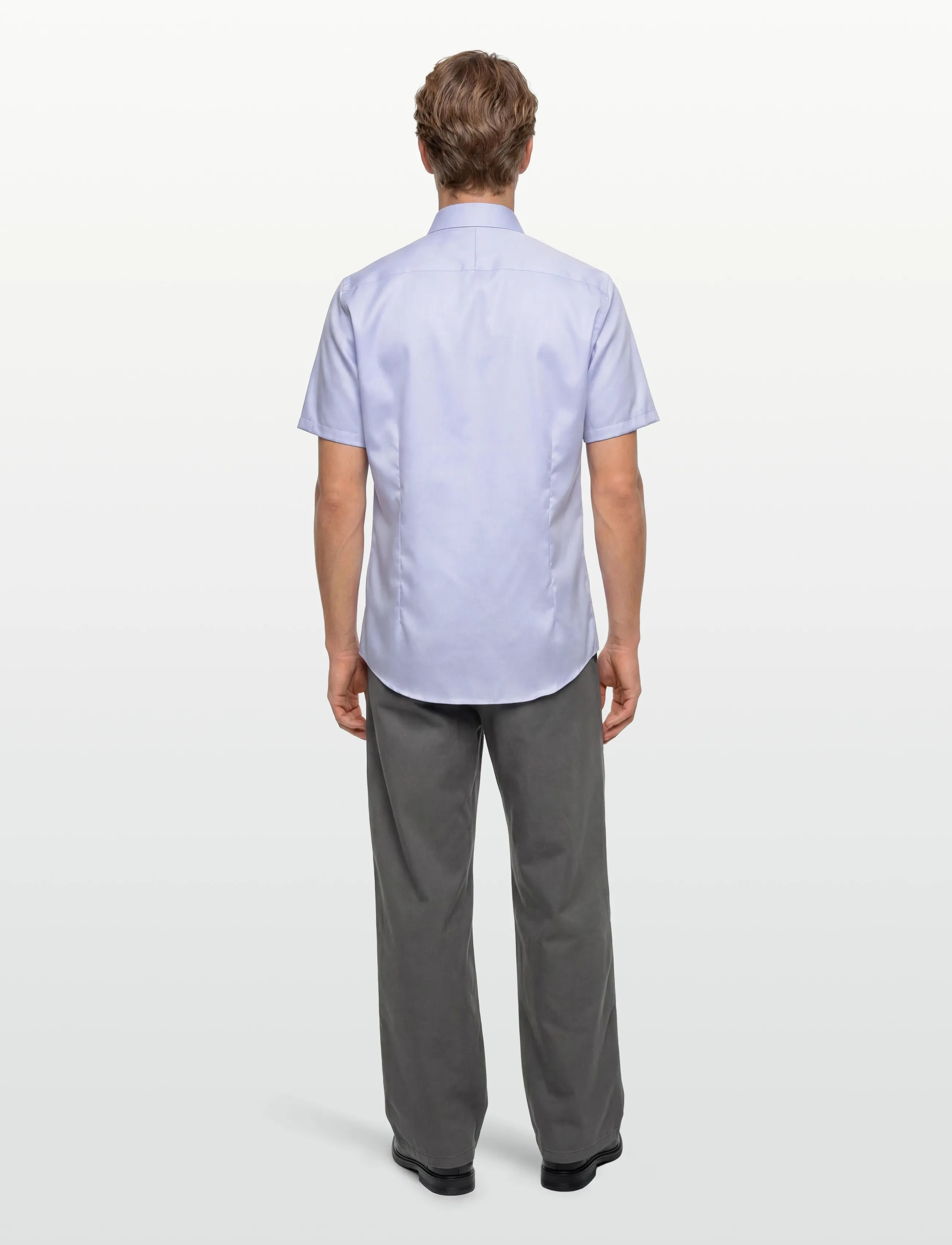 Lindbergh Black - 1927: Twill weave shirt WF S/S - kortærmede skjorter - lt blue - 4