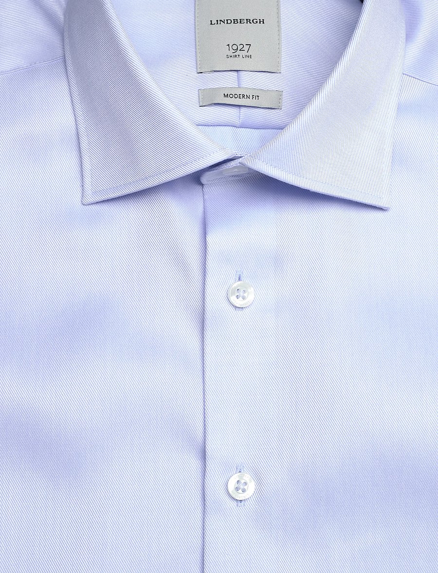 Lindbergh Black - 1927: Twill weave shirt WF S/S - short-sleeved shirts - lt blue - 5