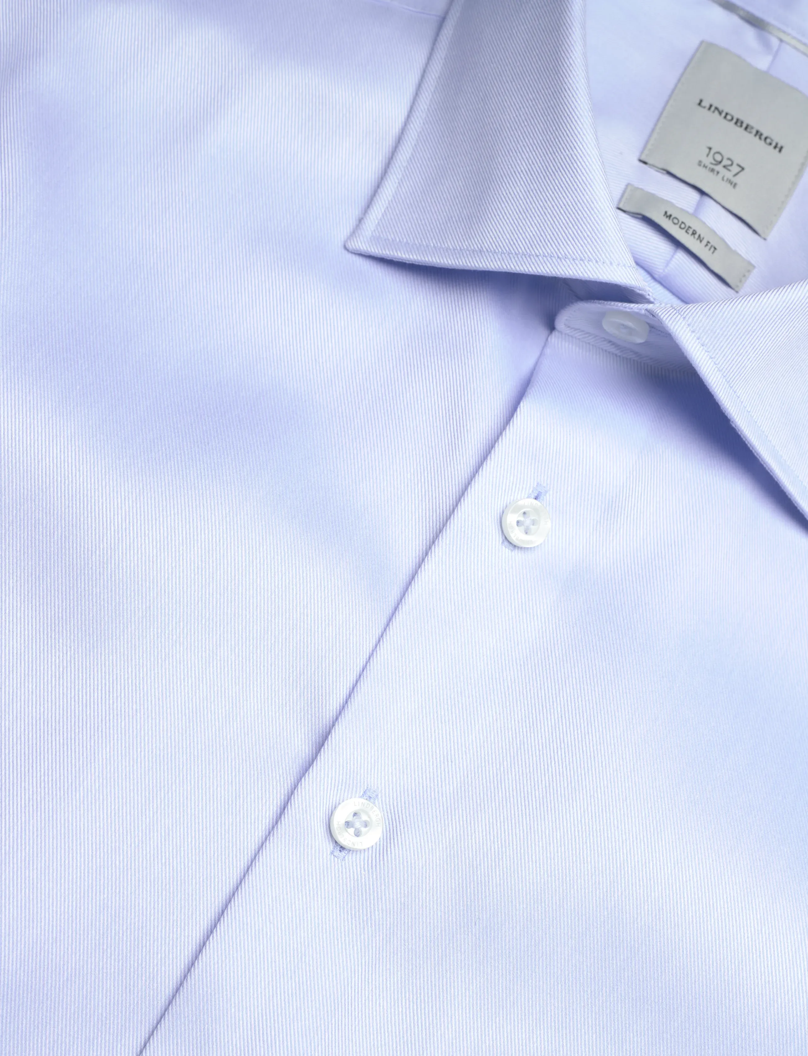 Lindbergh Black - 1927: Twill weave shirt WF S/S - stutterma skyrtur - lt blue - 3