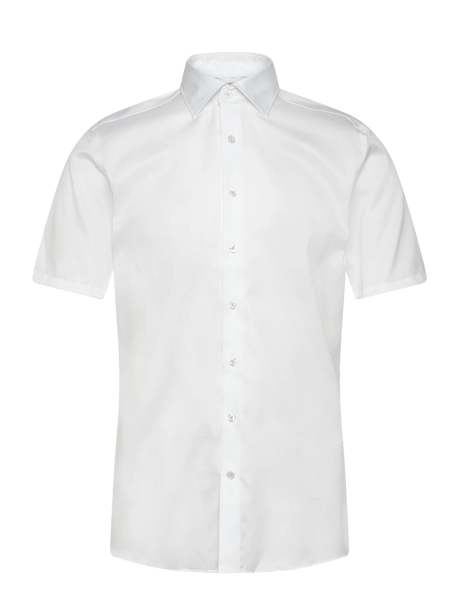 Lindbergh Black - 1927: Twill weave shirt WF S/S - short-sleeved shirts - white - 1