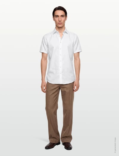 1927: Twill Weave Shirt Wf S/S - KortæRmede