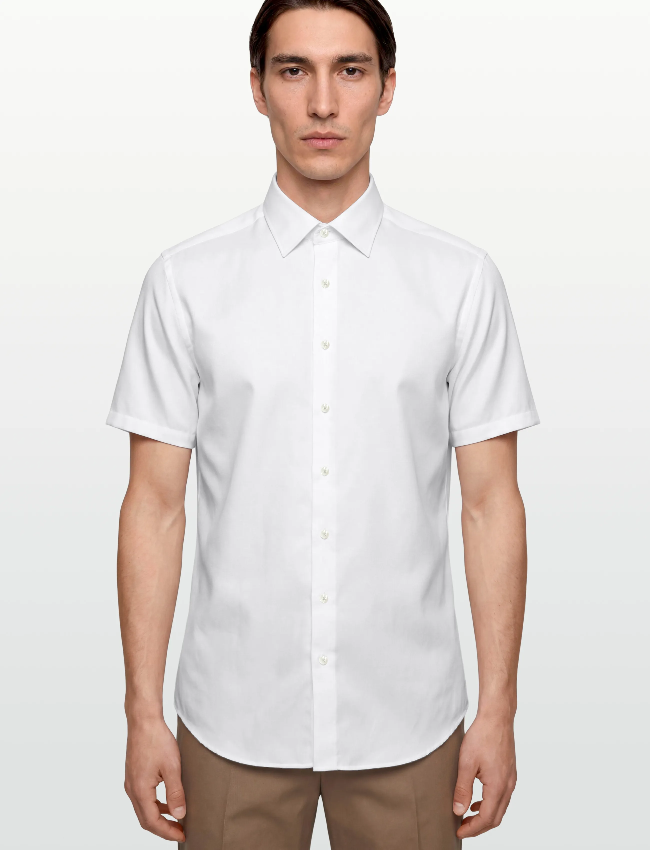 Lindbergh Black - 1927: Twill weave shirt WF S/S - kortärmade skjortor - white - 3