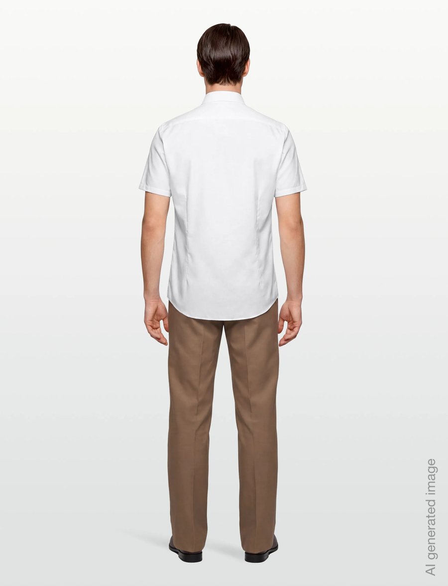 Lindbergh Black - 1927: Twill weave shirt WF S/S - short-sleeved shirts - white - 4