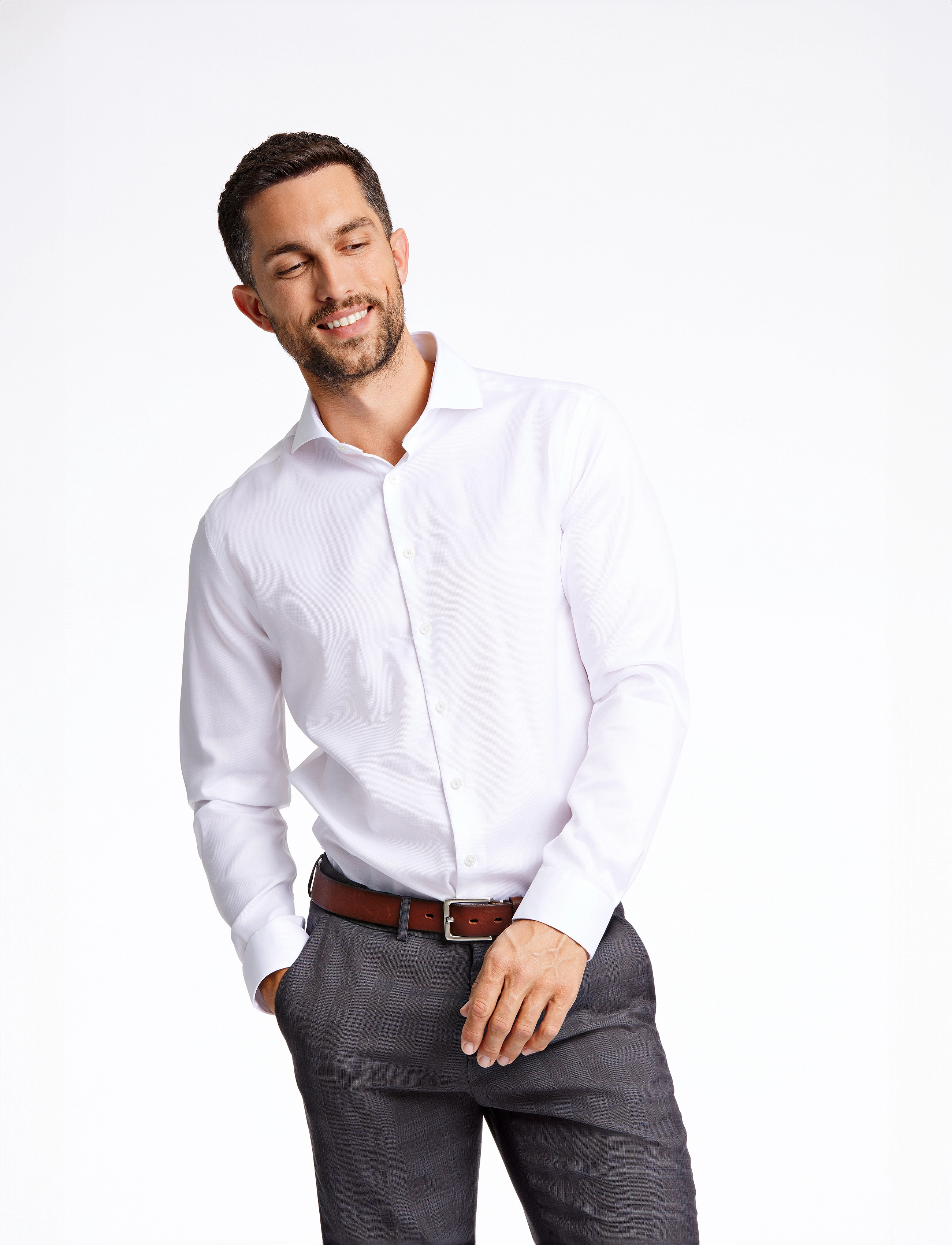 Lindbergh Black 1927:Twill Weave Shirt Wf L/S, 3XL, White, Skjorter > Business, Herre