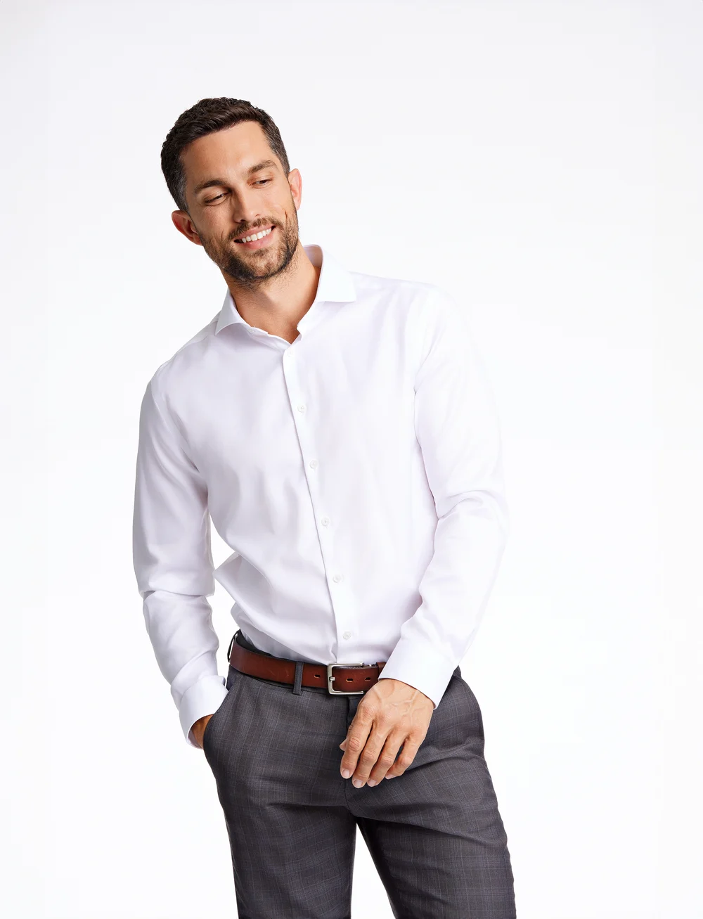 Lindbergh Black - 1927:Twill weave shirt WF L/S - kostymskjortor - white - 0