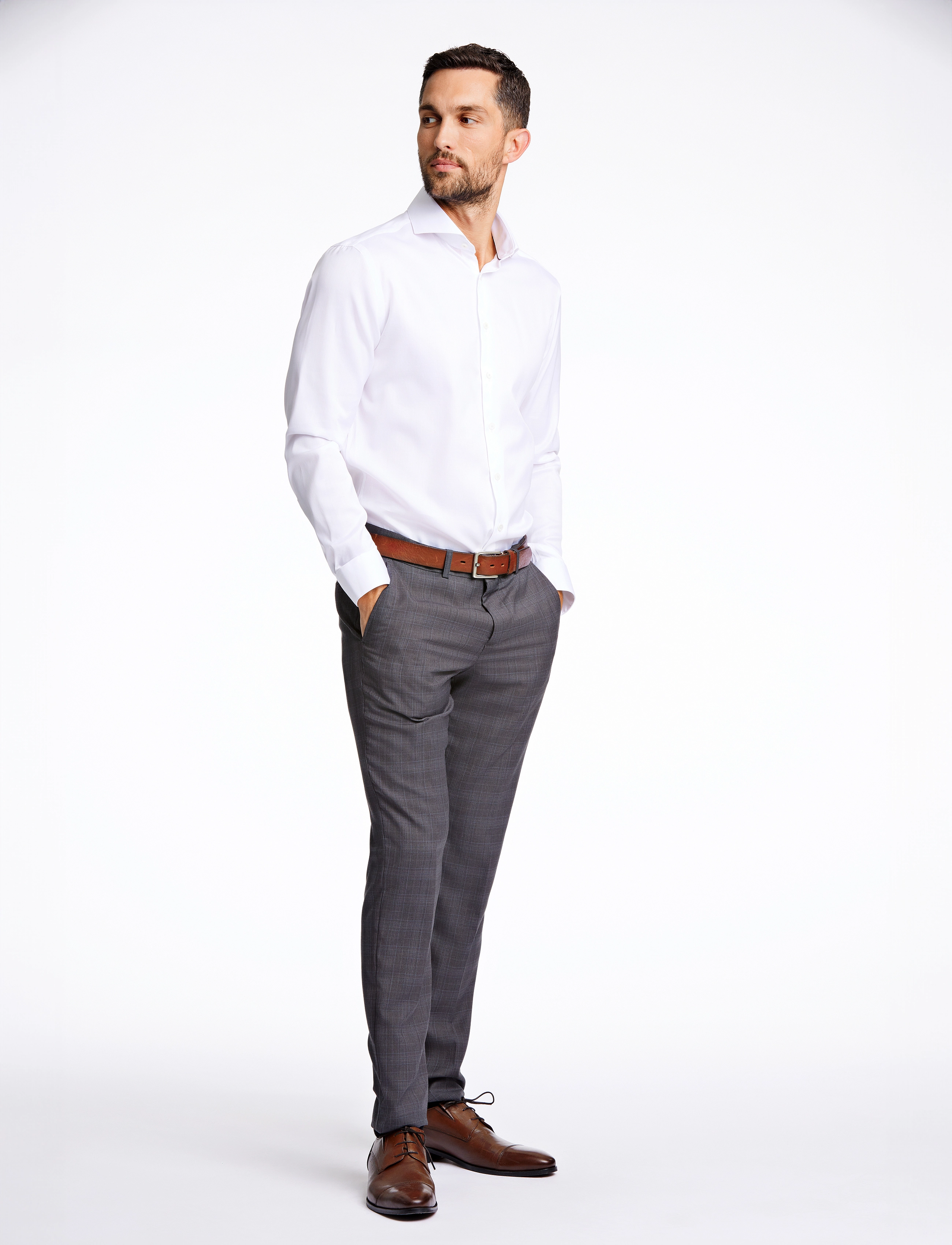 Lindbergh Black - 1927:Twill weave shirt WF L/S - pidulikud särgid - white - 4