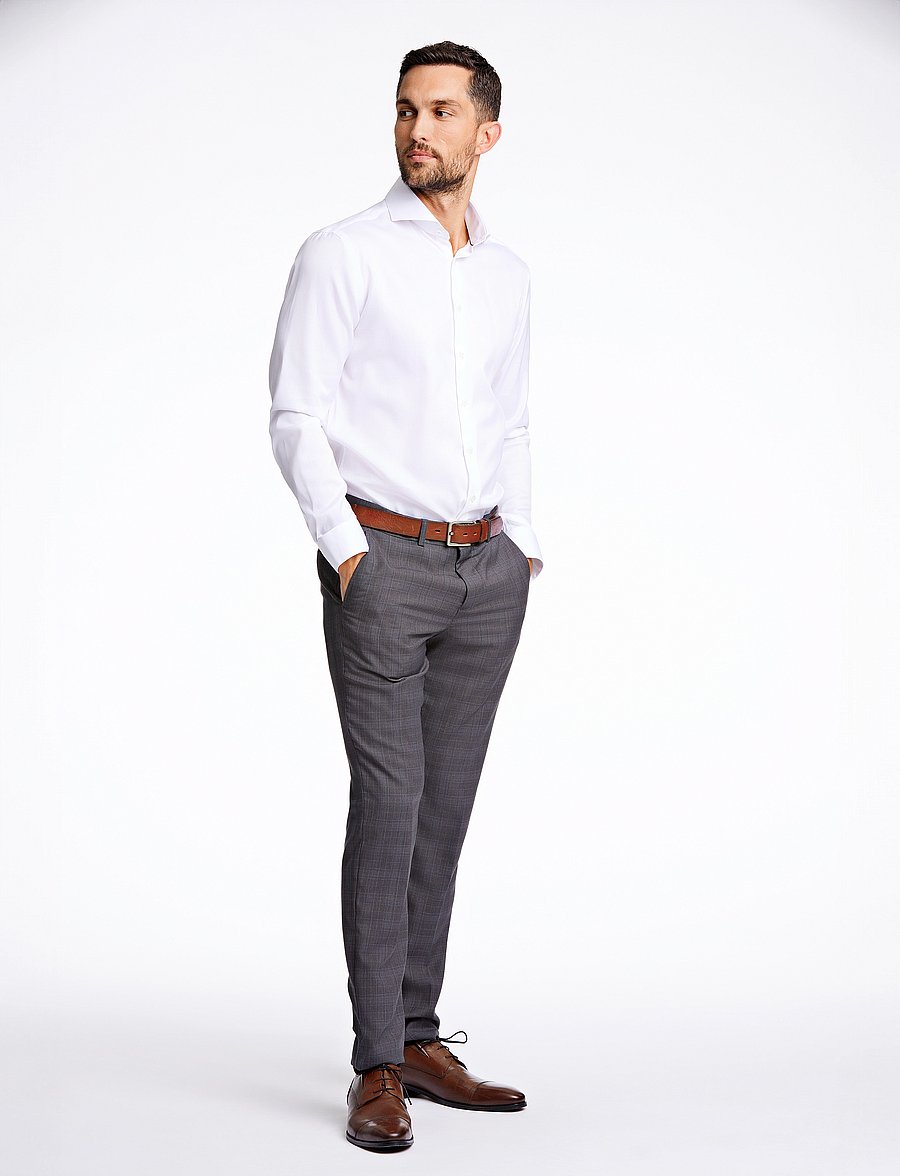Lindbergh Black - 1927:Twill weave shirt WF L/S - pidulikud särgid - white - 4