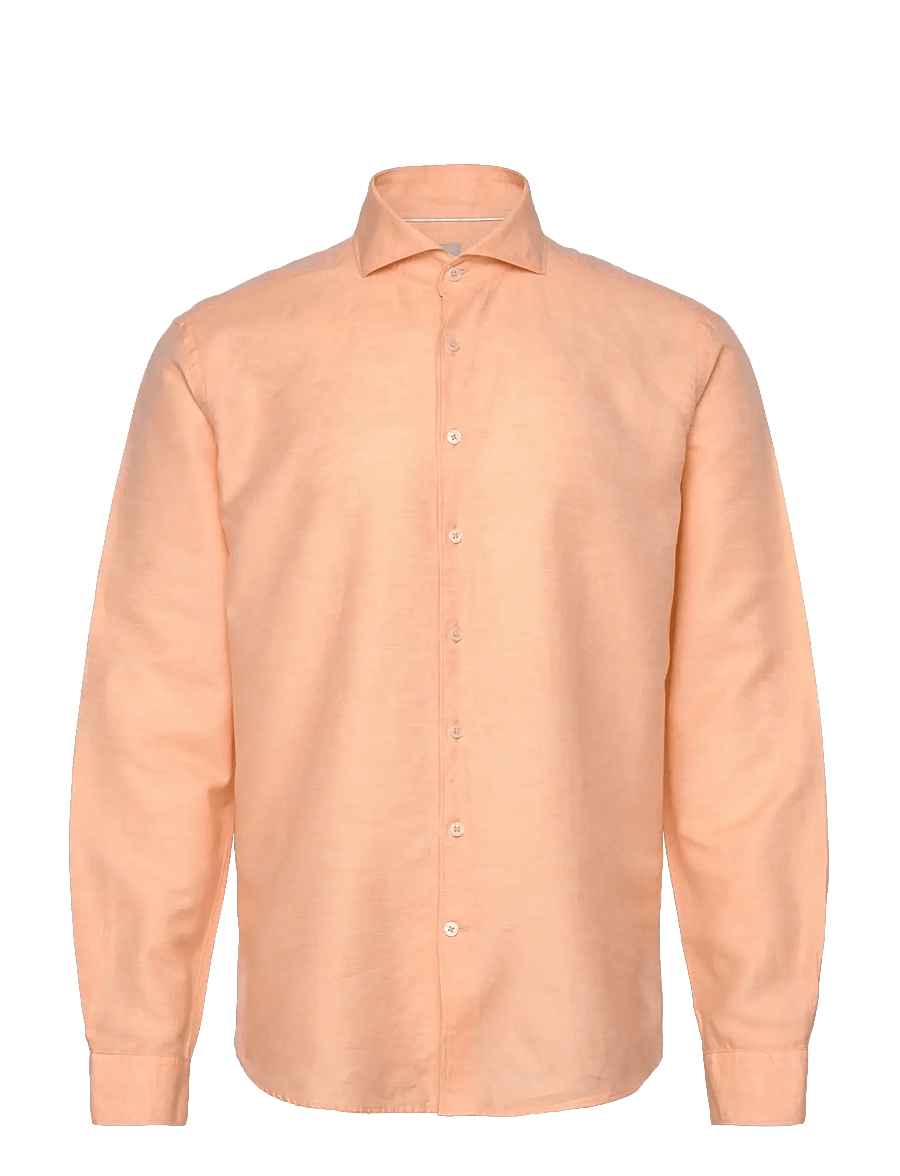 Lindbergh Black - 1927: Cotton/lin shirt WF L/S - leinenhemden - lt apricot mel - 1