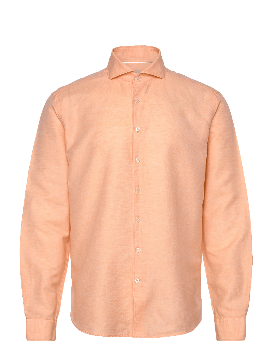 Lindbergh Black - 1927: Cotton/lin shirt WF L/S - leinenhemden - lt apricot mel - 0