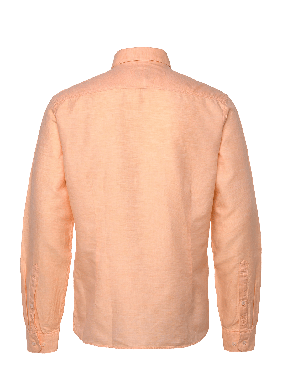 Lindbergh Black - 1927: Cotton/lin shirt WF L/S - leinenhemden - lt apricot mel - 1