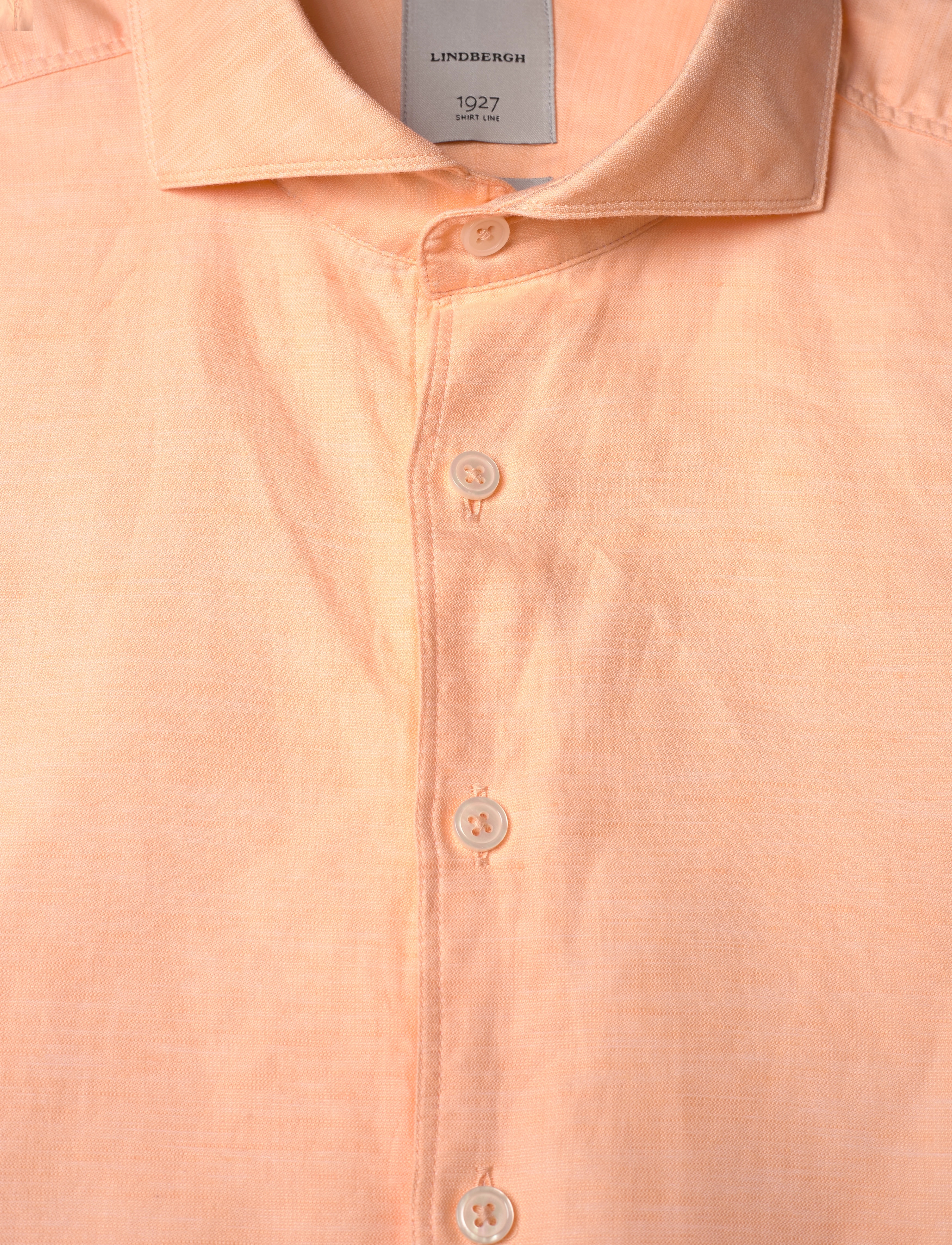 Lindbergh Black - 1927: Cotton/lin shirt WF L/S - leinenhemden - lt apricot mel - 2