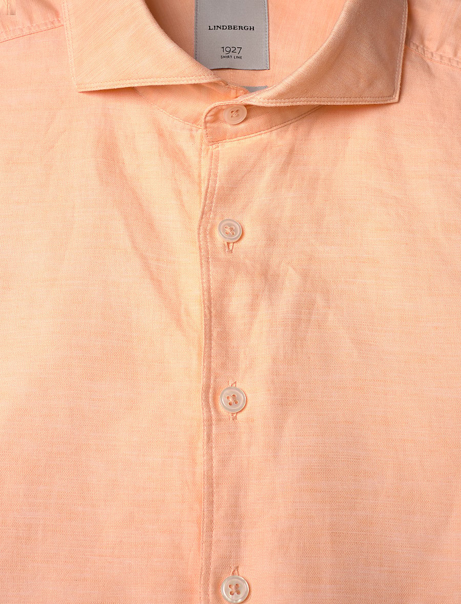 Lindbergh Black - 1927: Cotton/lin shirt WF L/S - leinenhemden - lt apricot mel - 2