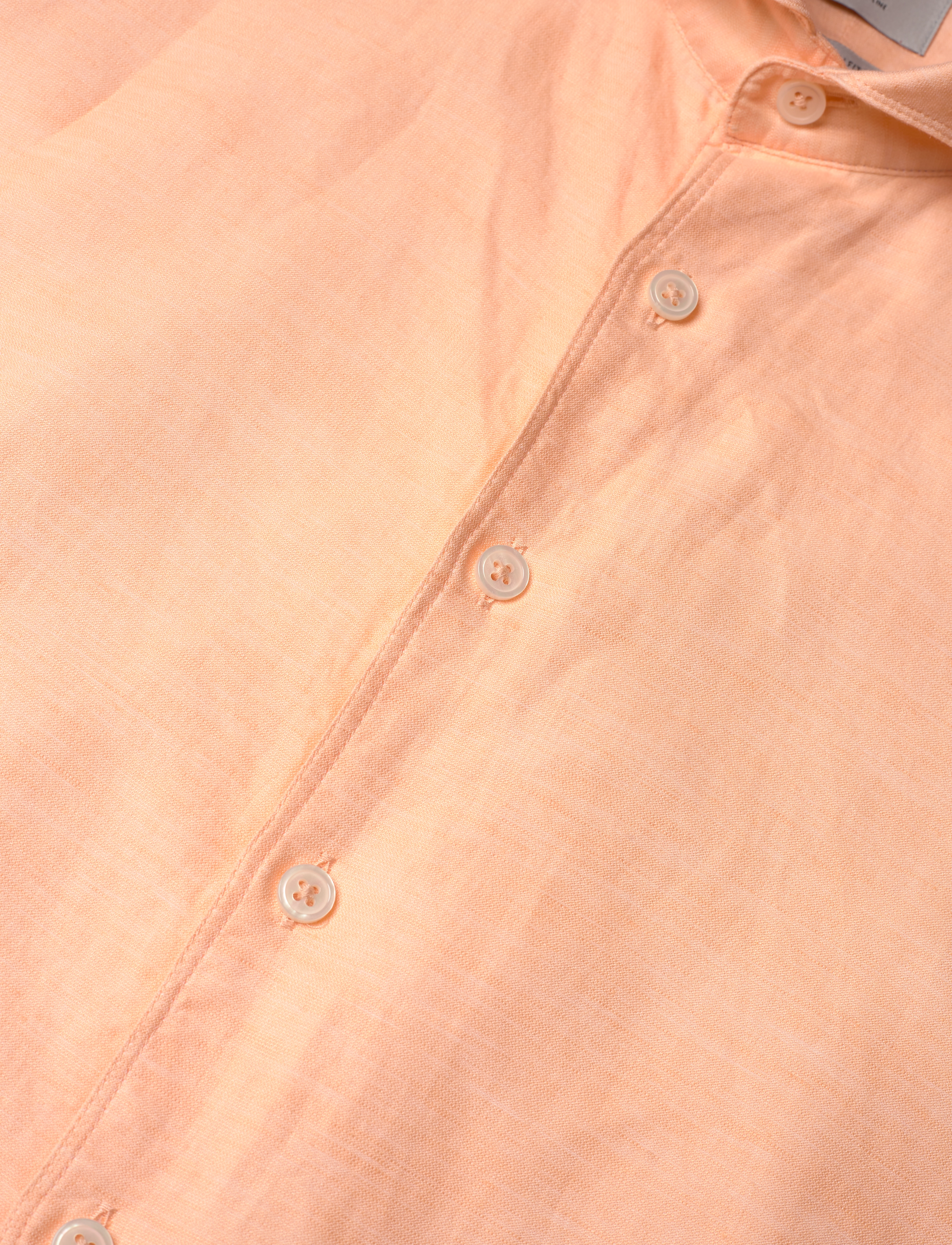 Lindbergh Black - 1927: Cotton/lin shirt WF L/S - leinenhemden - lt apricot mel - 3