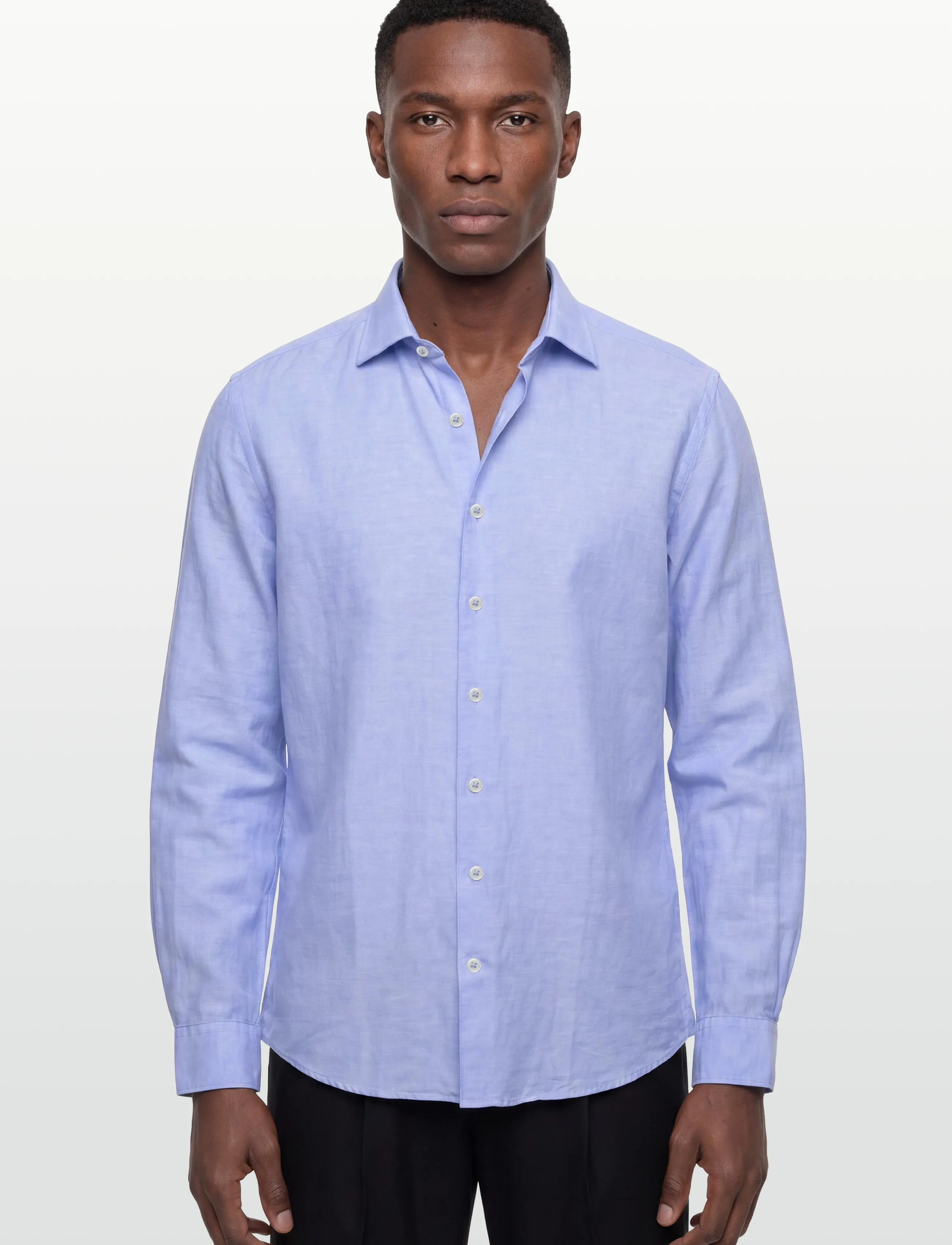 Lindbergh Black - 1927: Cotton/lin shirt WF L/S - oxford skjorter - light blue - 3