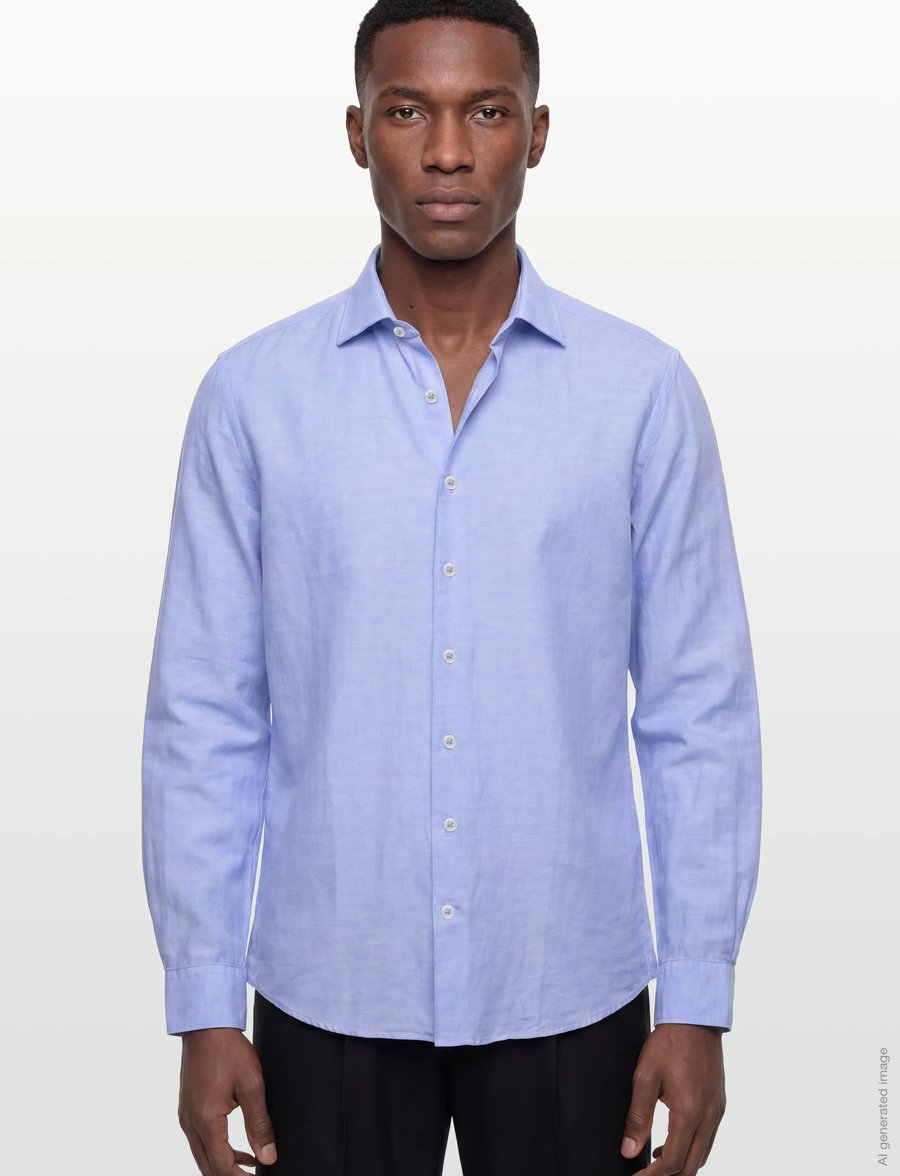 Lindbergh Black - 1927: Cotton/lin shirt WF L/S - oxford skjorter - light blue - 3