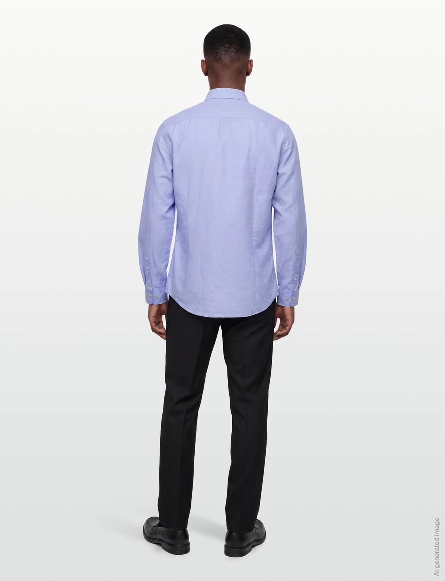 Lindbergh Black - 1927: Cotton/lin shirt WF L/S - oxford skjorter - light blue - 4