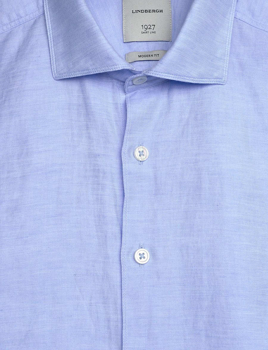 Lindbergh Black - 1927: Cotton/lin shirt WF L/S - oxford skjorter - light blue - 5
