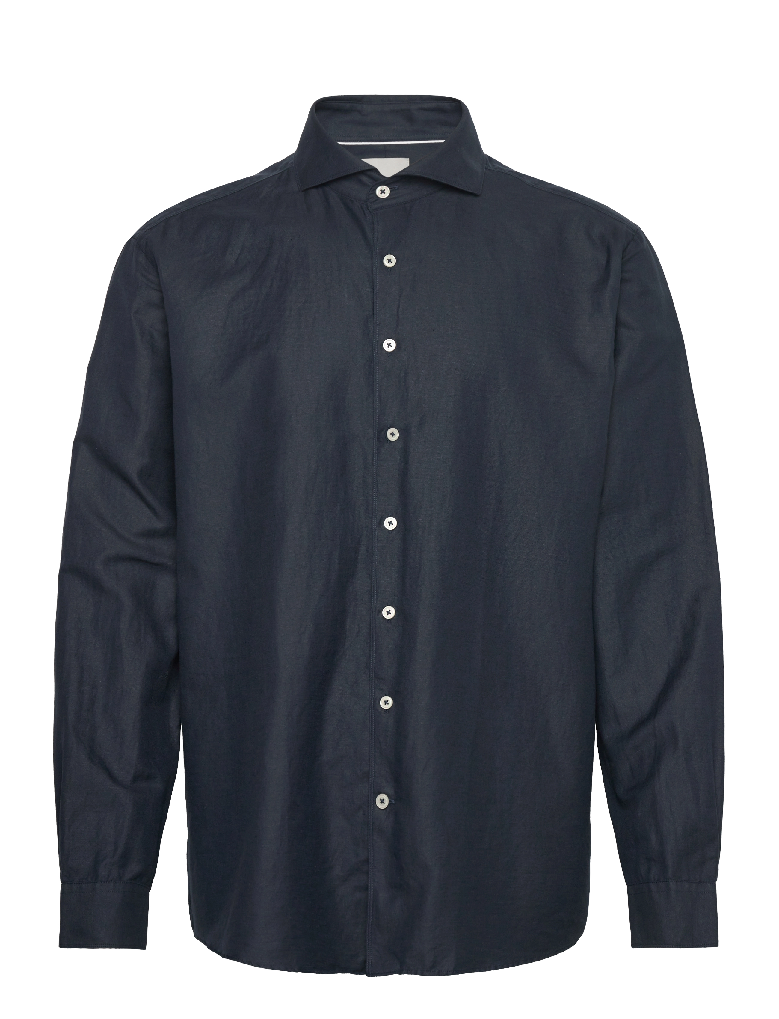 Lindbergh Black 1927: Cotton/lin shirt WF L/S - Kläder - NAVY / navy