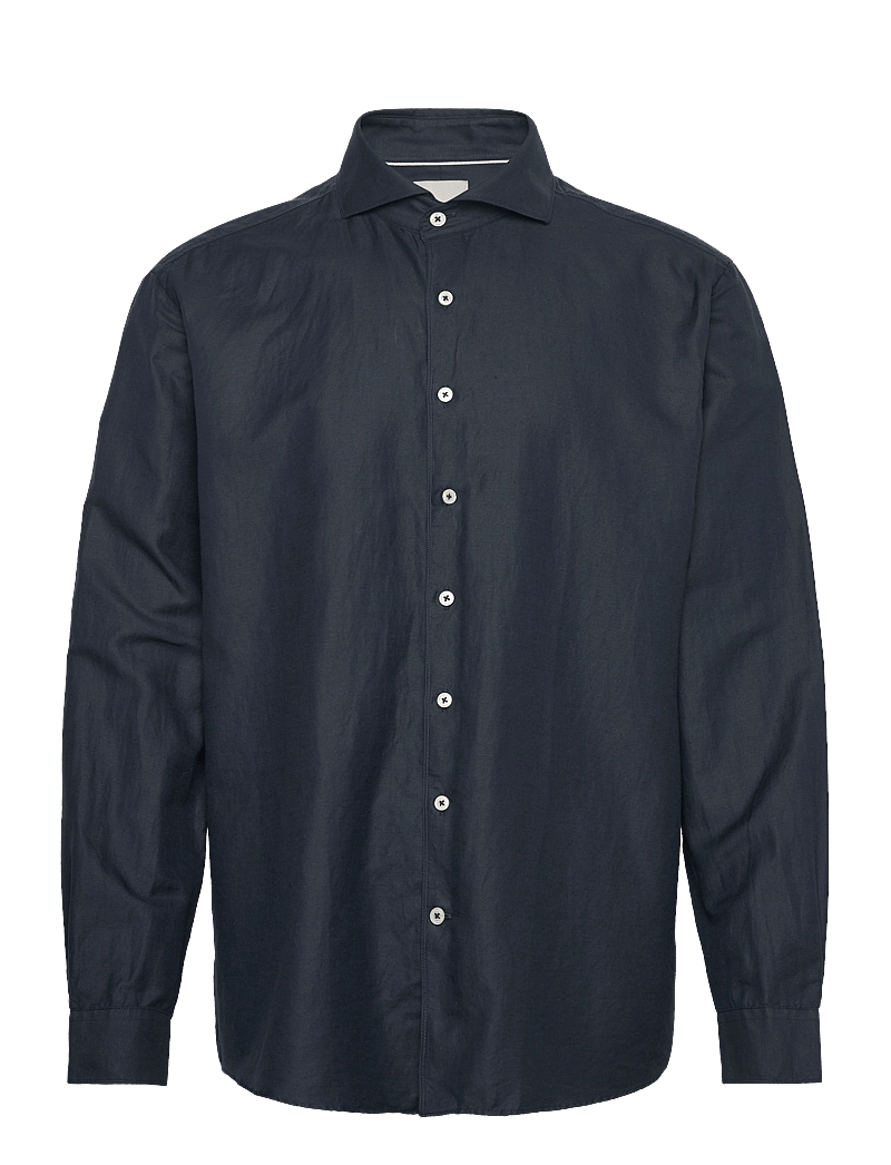 Lindbergh Black - 1927: Cotton/lin shirt WF L/S - oxfordi särgid - navy - 1