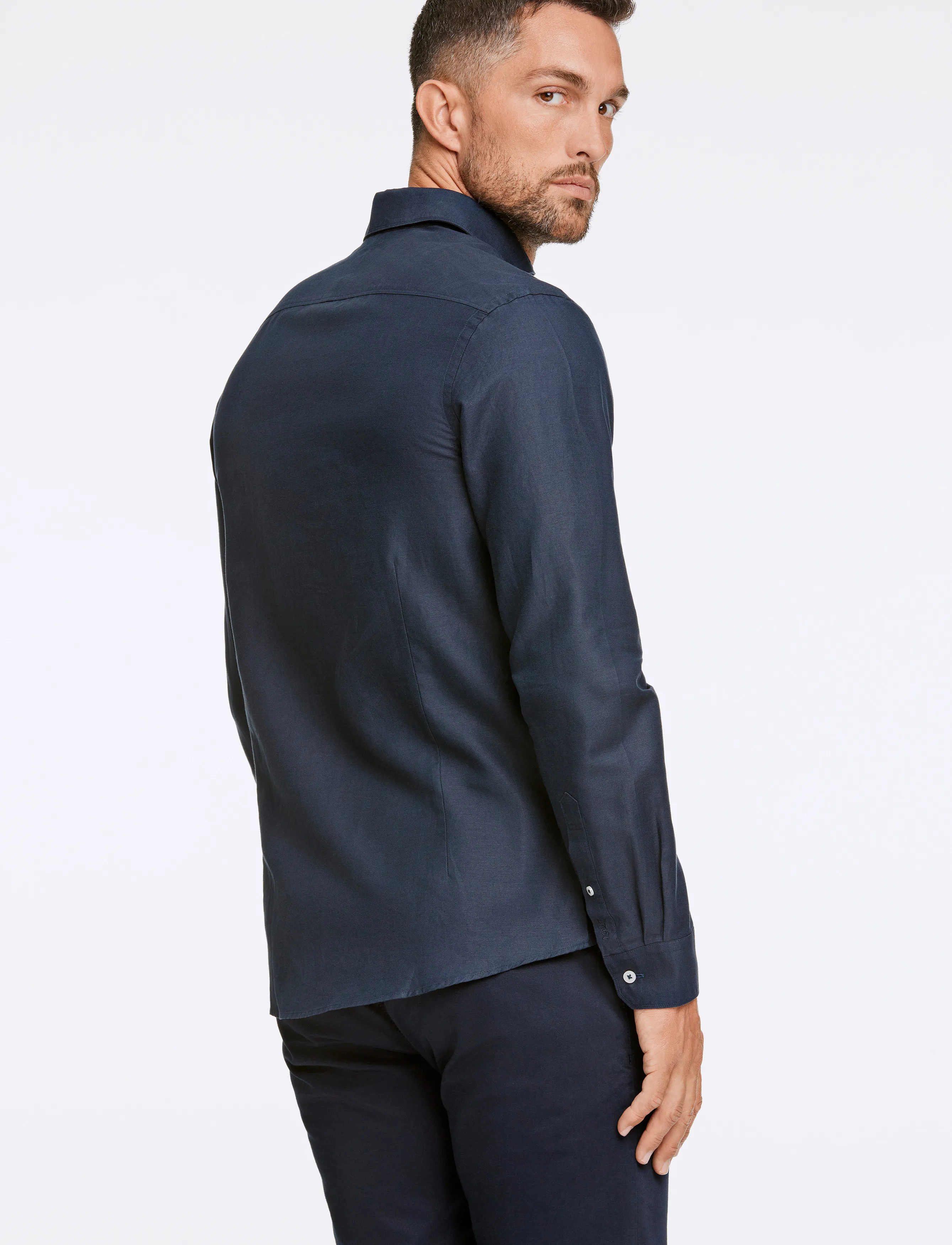 Lindbergh Black - 1927: Cotton/lin shirt WF L/S - oxford skjorter - navy - 3