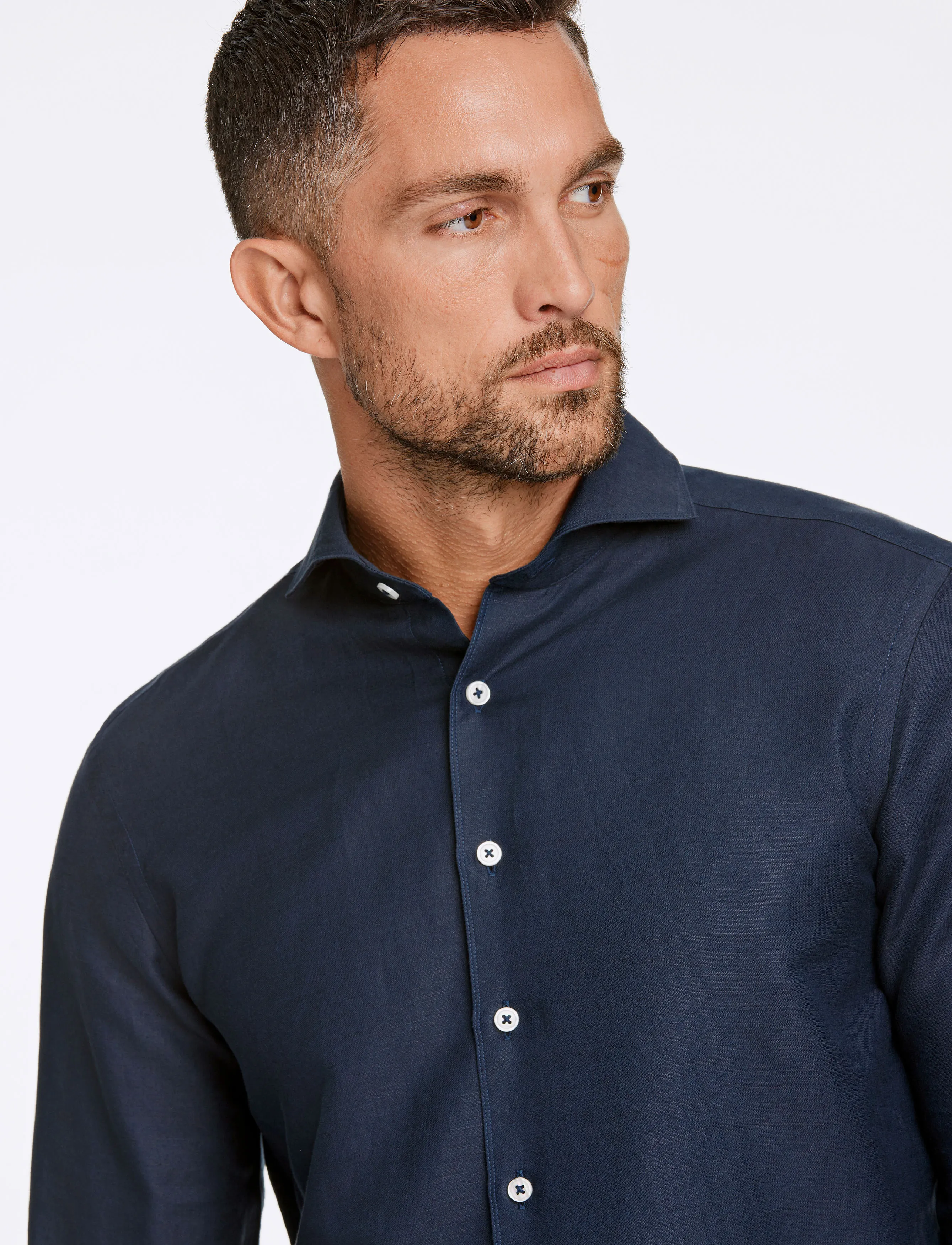 Lindbergh Black - 1927: Cotton/lin shirt WF L/S - oxford skjorter - navy - 5