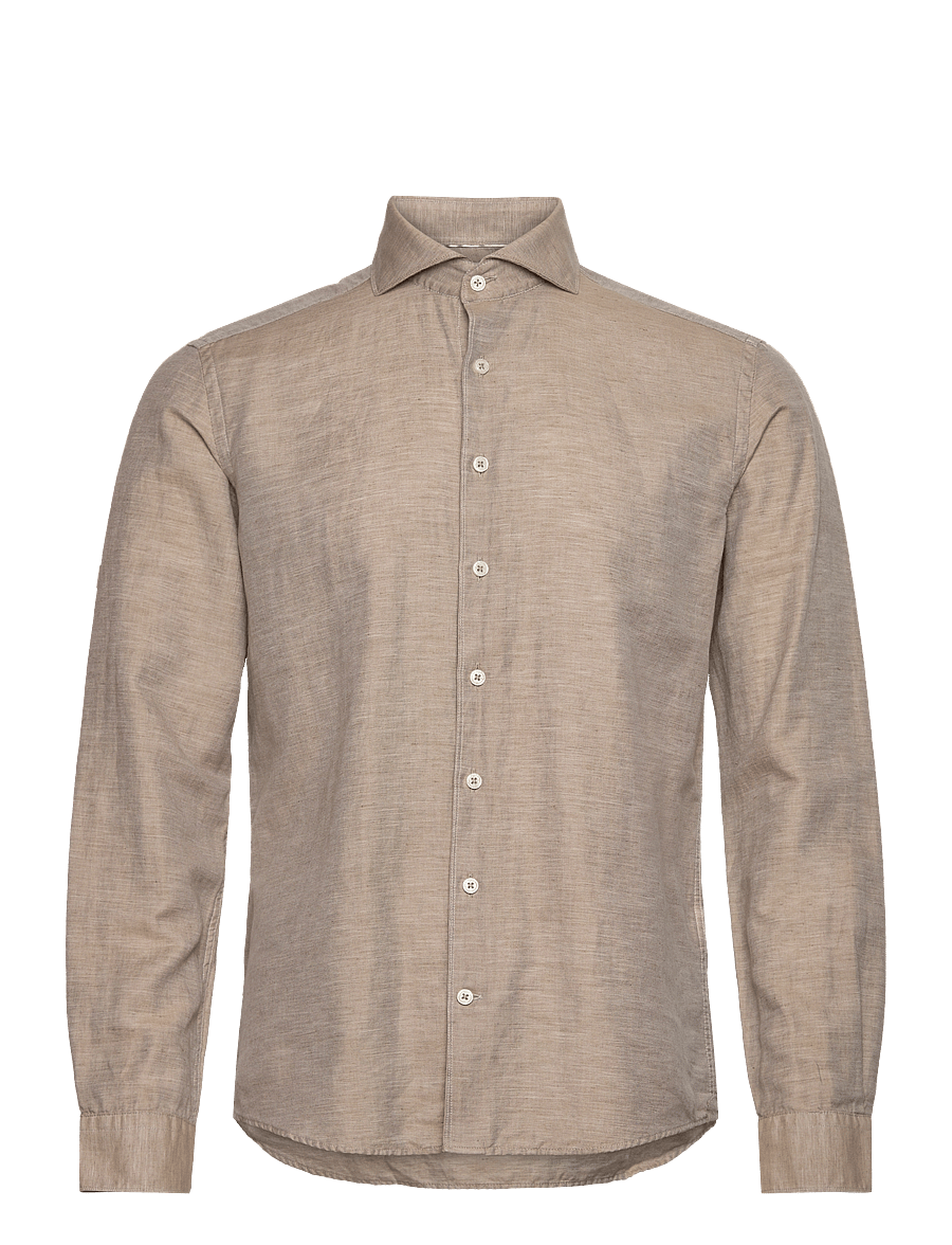Lindbergh Black - 1927: Cotton/lin shirt WF L/S - oxford skjorter - sand mel - 1