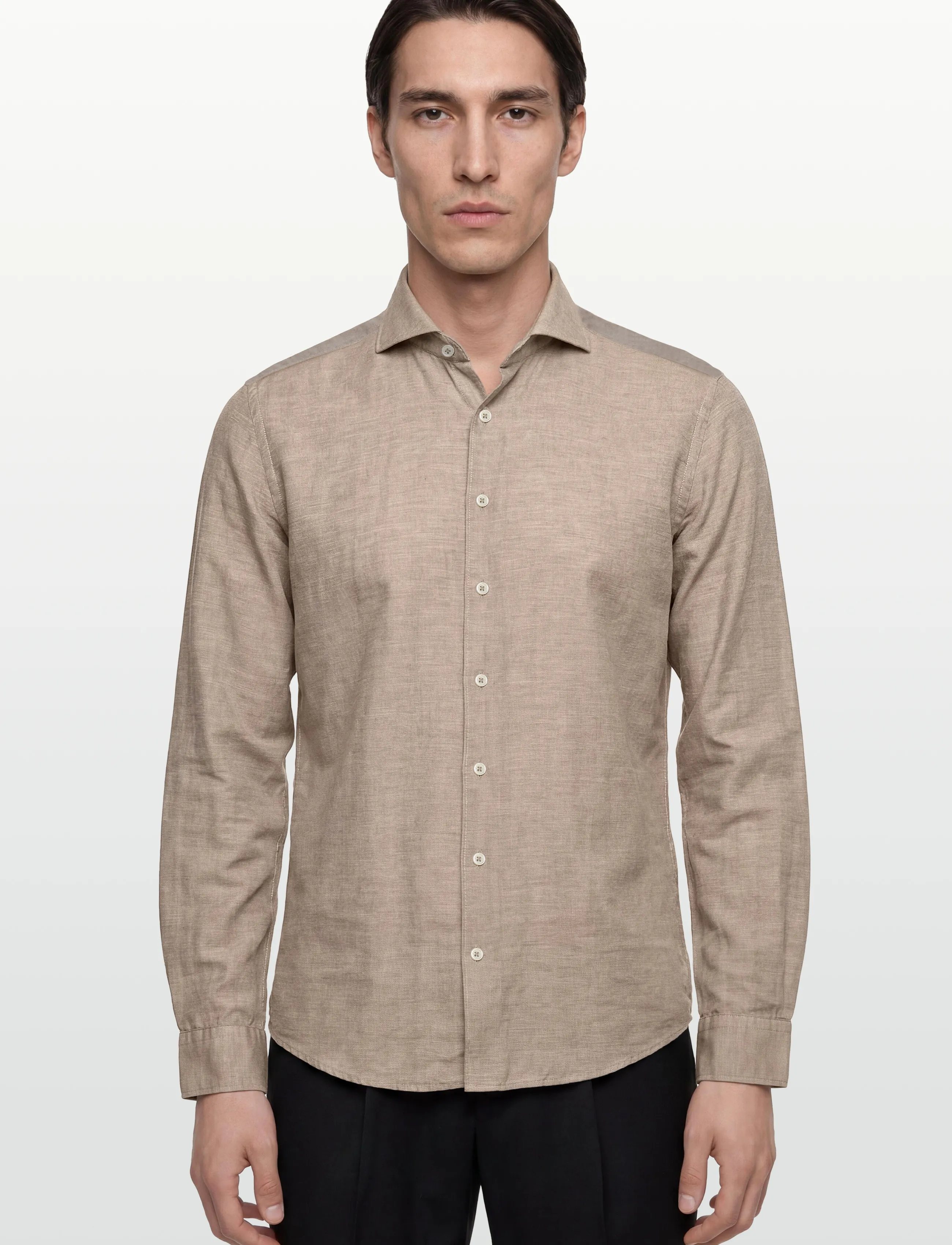 Lindbergh Black - 1927: Cotton/lin shirt WF L/S - oxford skjorter - sand mel - 3