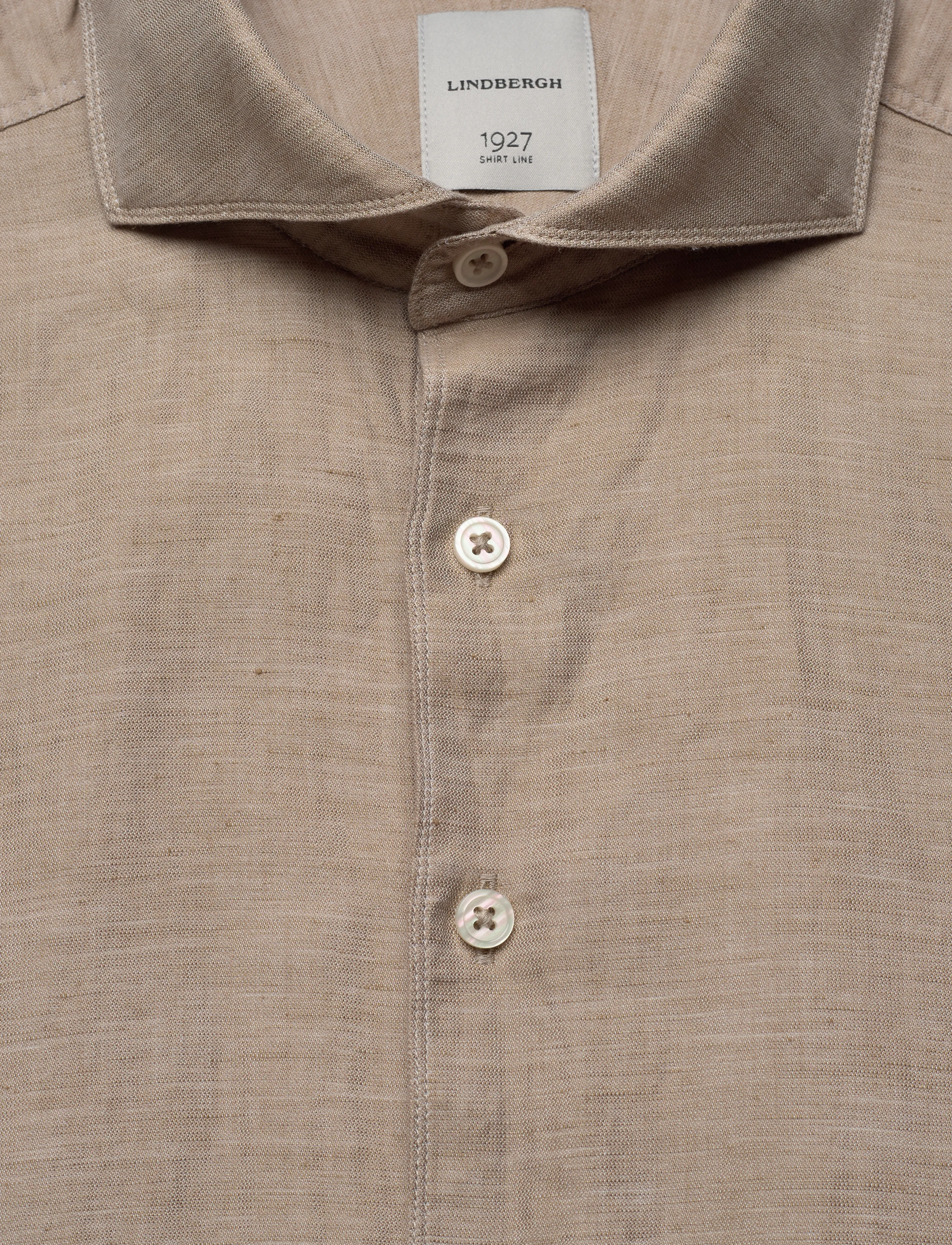 Lindbergh Black - 1927: Cotton/lin shirt WF L/S - oxford skjorter - sand mel - 5